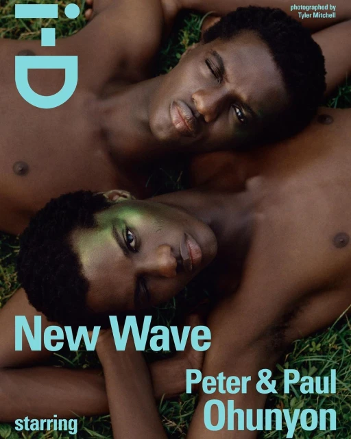 Magazine cover featuring Peter & Paul Ohunyon with 'New Wave' in light blue font, against a grassy background.