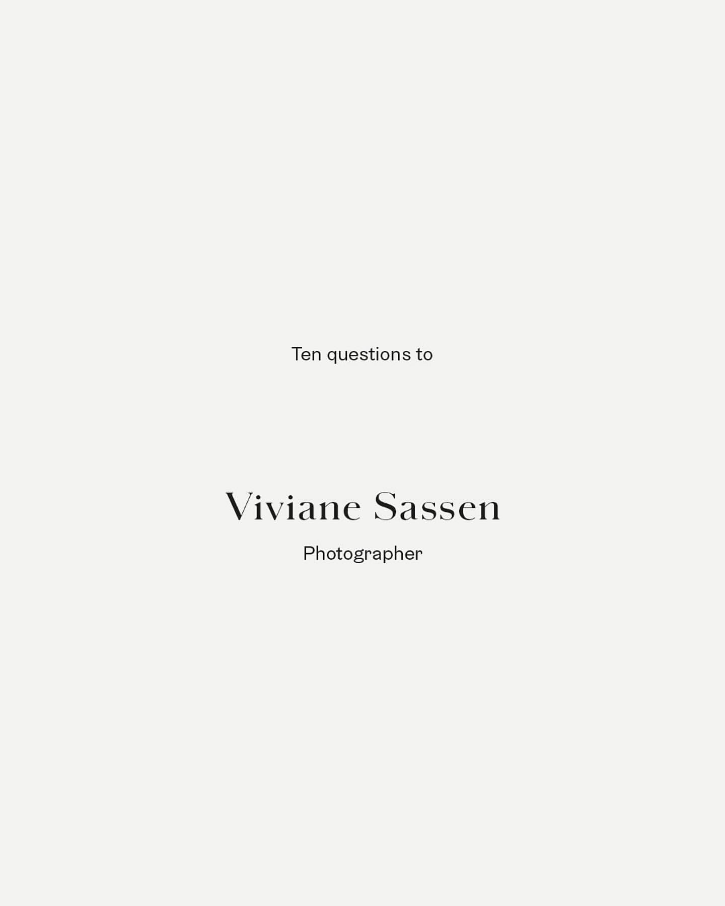 Text on a white background featuring the words 'Ten questions to Viviane Sassen Photographer' in a simple, elegant style.