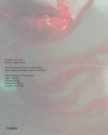 Close up shot of a book cover featuring a person's lips in tones of pale pink, red, and white, with visible text and a textured background.