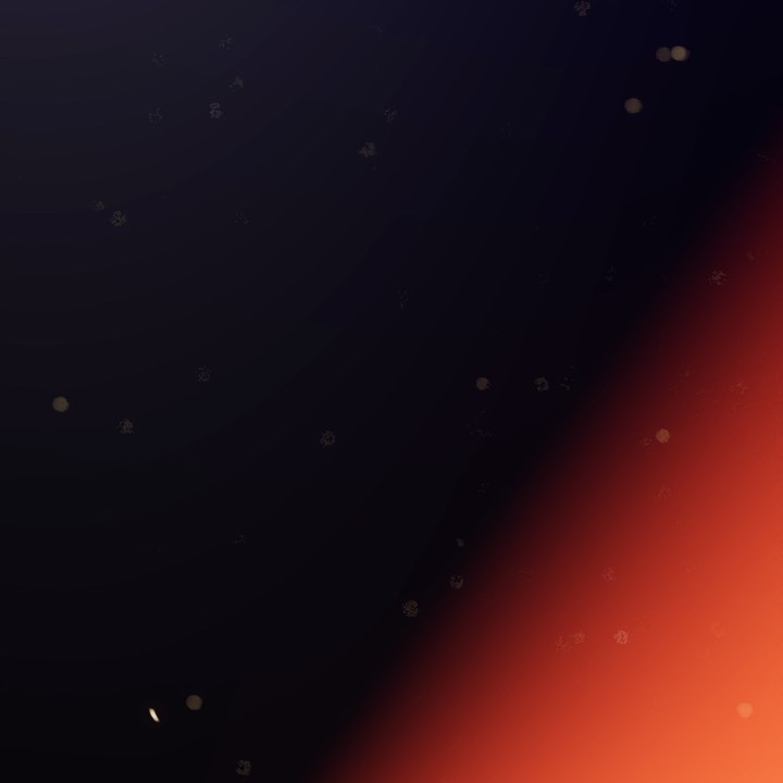 Abstract background with a gradient of dark blue to orange with bokeh effect, creating a dreamy and ethereal visual texture.