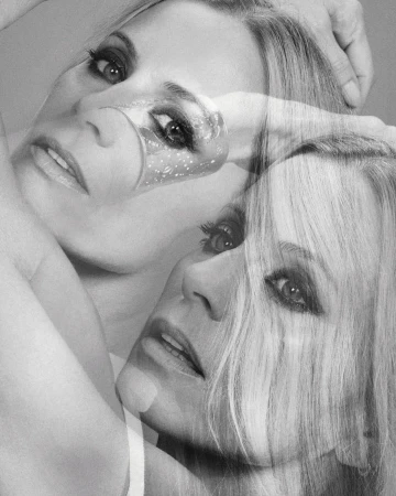 Monochrome multiple exposure portrait of a woman by photographer Vanina Sorrenti