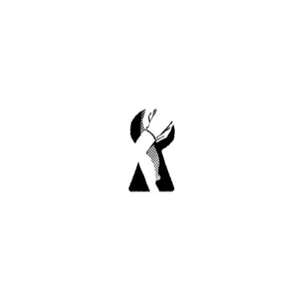 Black and white graphic illustration showing a person's arms raised inside a keyhole shape against a bright white background.
