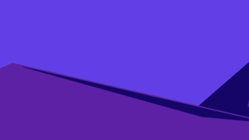 Abstract digital rendering with planes of violet, purple, and dark blue suggesting a minimalist, geometric landscape or structure.