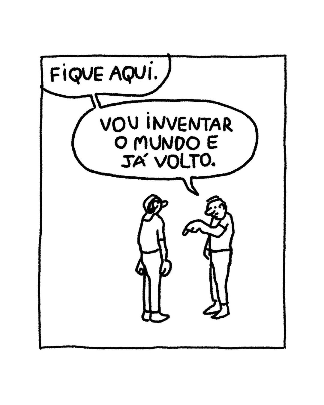 Illustration of two people in conversation with speech bubbles containing text, rendered in a simple, black-and-white drawing style.