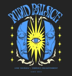 Illustration of a split human head with an all-seeing eye and the words Mind Palace by illustrator Iain Macarthur.