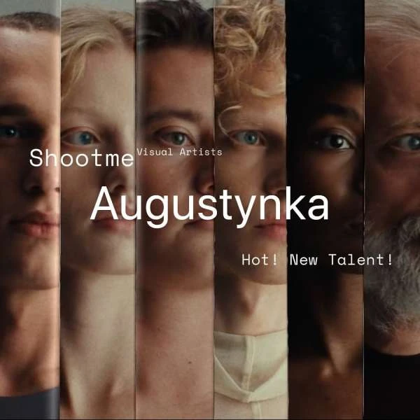 A composite shot of diverse faces in vertical strips: male, female, young, and old, set against a neutral studio backdrop with text overlays.