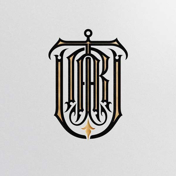 Elegant monogram logo design featuring stylized letters forming a unique emblem against a light background, suitable for branding.