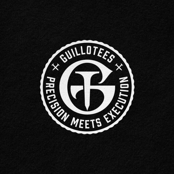 A white logo comprised of two intersecting letters, 'G' and 'T,' encircled by text reading 'GUILLOTEES' and 'PRECISION MEETS EXECUTION'.