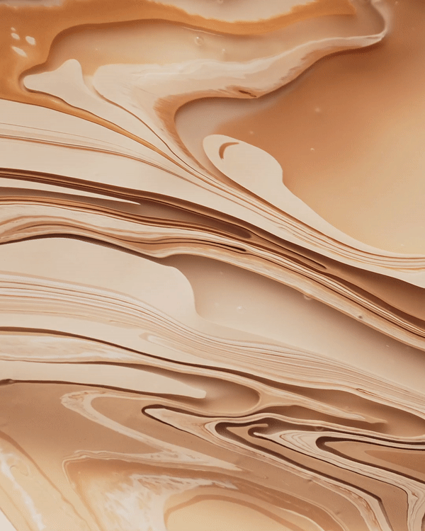 Abstract liquid art background in neutral beige and brown tones with flowing organic shapes and curved, swirling lines.
