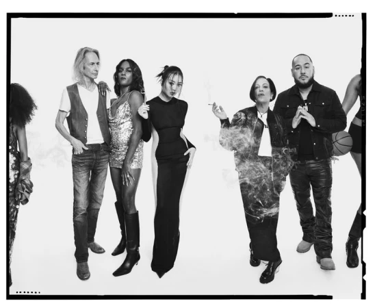 Group of diverse models posing against a white background for the Gotham NY High Love New York campaign photographed by Dean Isidro.