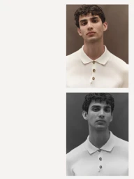 Portrait featuring Calvin van Capelleveen wearing a white polo shirt against a neutral background, photographed by Giuseppe Vitariello.