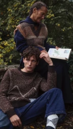 Two models outdoors wearing knitwear for Ballantyne Raw Diamond Capsule Fall 2024 campaign