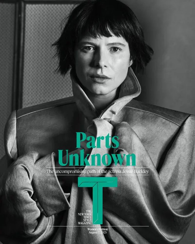 Magazine cover featuring a person with dark hair and a tan coat, with the title 'Parts Unknown' and a logo.