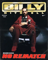 Billy Mitchell seated in a black chair holding a small hairless pet, wearing a burgundy Nike Martine Rose tracksuit and red sneakers.