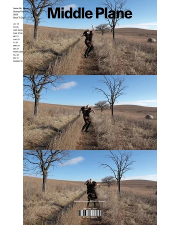 Magazine cover showcases a woman in motion across a grassy field under a blue sky, creating a dynamic and eye-catching visual composition.