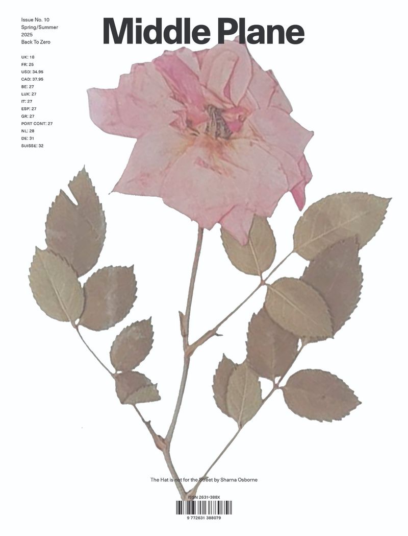 Magazine cover featuring a dried pink rose with stem and leaves against a white background, bold black title, with issue details.