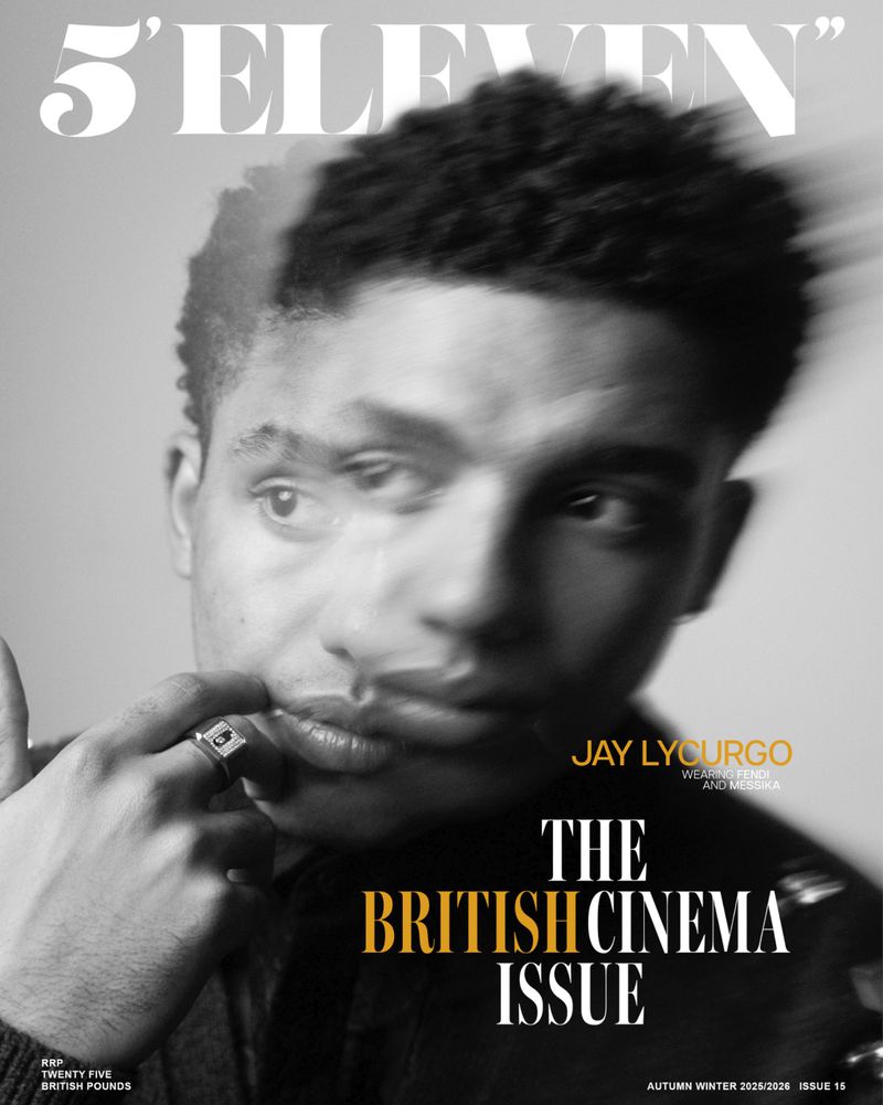 Magazine cover featuring a blurry double exposure portrait of a dark-skinned man with short curly hair. Text overlay for “British Cinema Issue.
