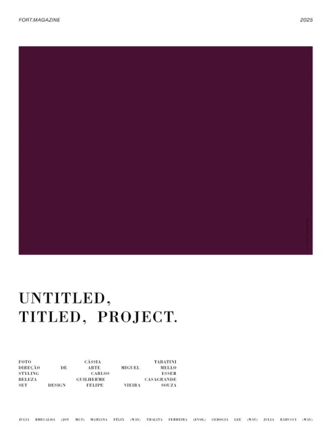 Fashion magazine cover featuring a solid dark purple color block over white, with a title and publication information in black text.