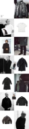 Collage of multiple fashion portraits and garment product shots including coats and t-shirts for Zara Origins fitting