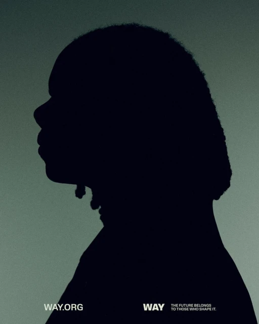 Silhouette of a person's face in profile, against a grey background with text overlay including a website address and motivational quote.