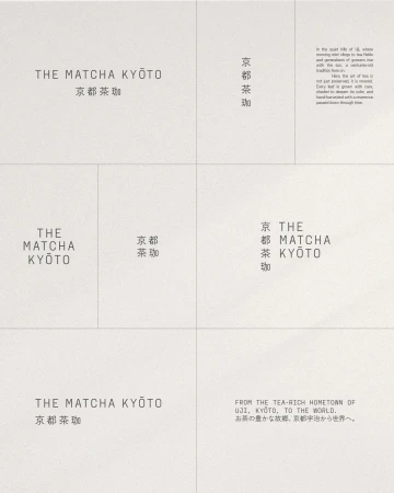 Minimalist product shots showcasing Matcha Kyoto branding in English and Japanese on a white surface with a clean, modern aesthetic.