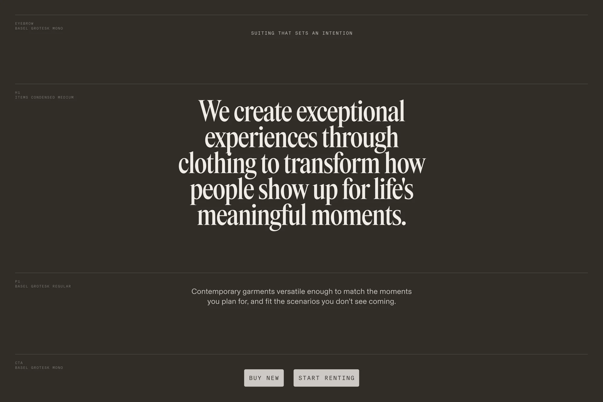 An advertisement featuring a block of text on a neutral background, with smaller text at the top and bottom of the advertisement.