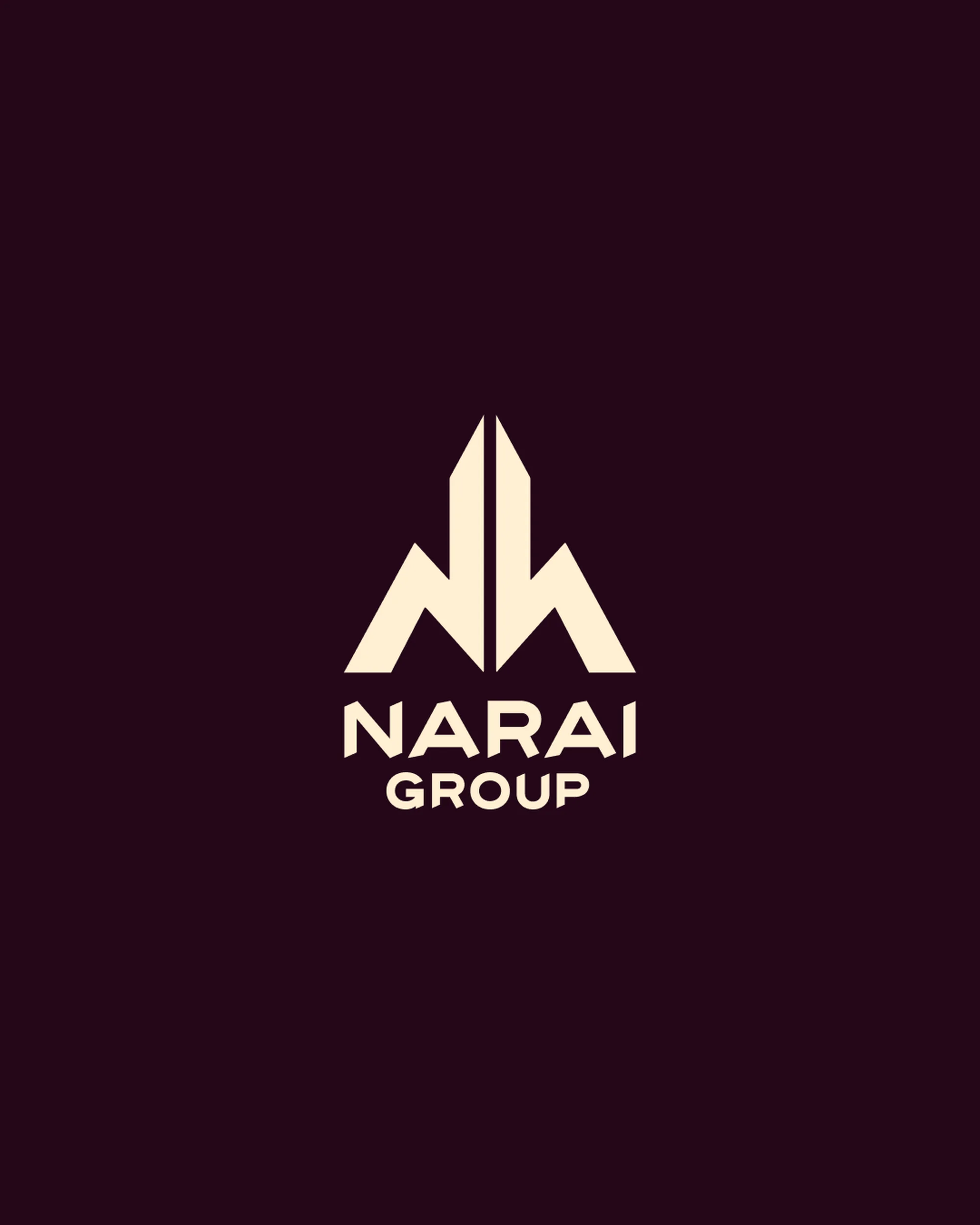 Logo of Narai Group against a dark background featuring a stylized mountain shape and the company name in a clean, geometric font.
