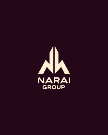 Logo of Narai Group against a dark background featuring a stylized mountain shape and the company name in a clean, geometric font.