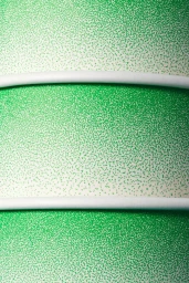Close-up abstract shot of speckled green patterned surface separated by two parallel white curved bands