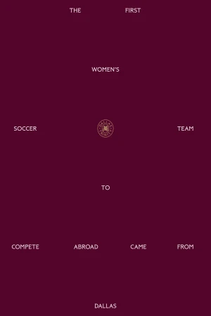 Conceptual image with text elements in white on a dark purple background. Features the phrase 'Women's Soccer Team' and a logo.
