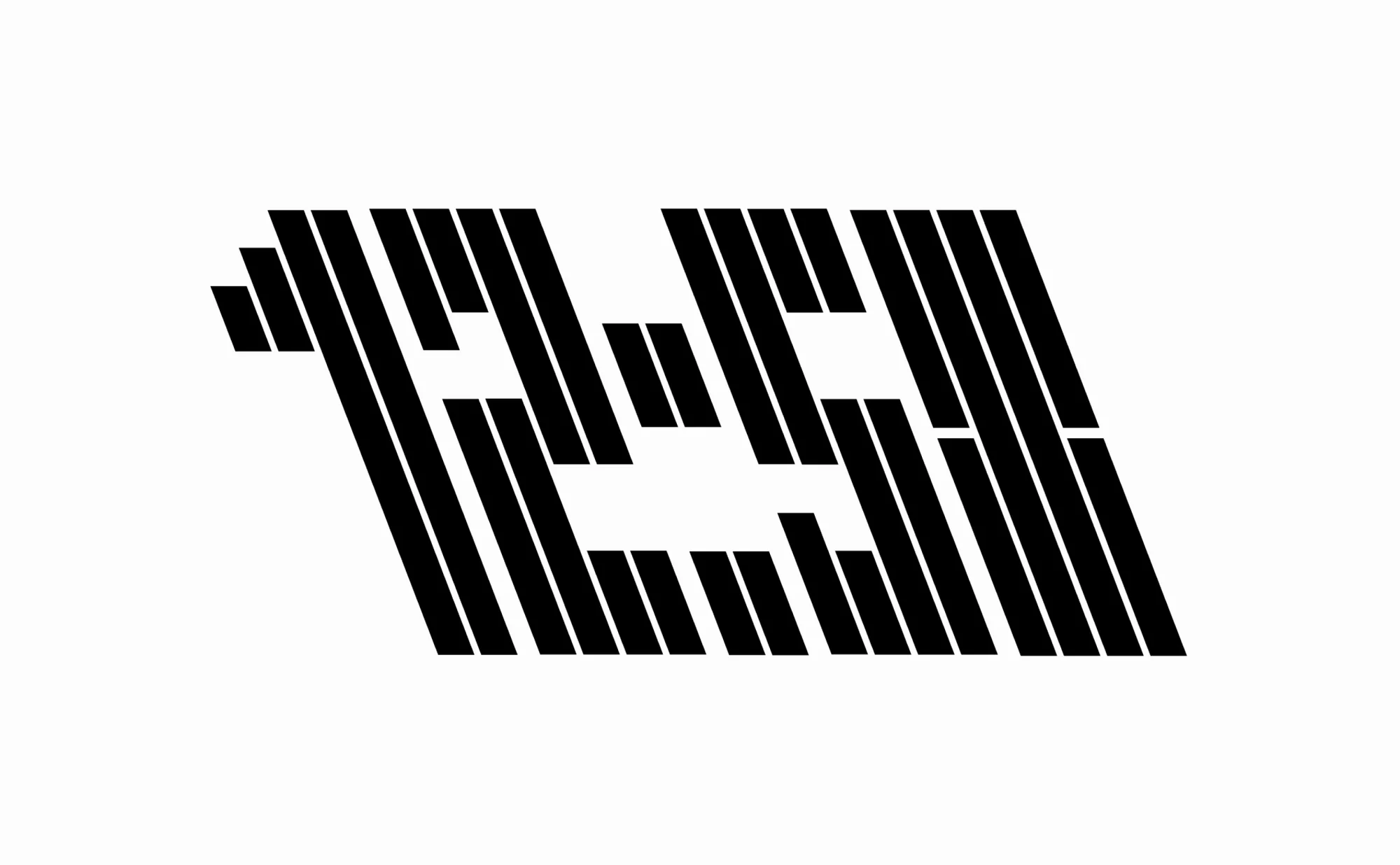 Abstract graphic design with black parallel lines creating an angular, geometric pattern on a white background for modern visual interest.