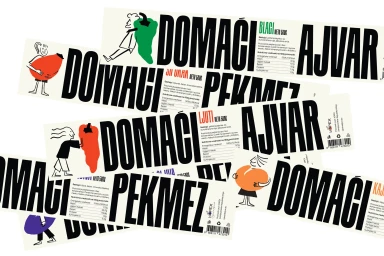 Product packaging label designs for Kopex brand identity featuring bold typography and whimsical character illustrations
