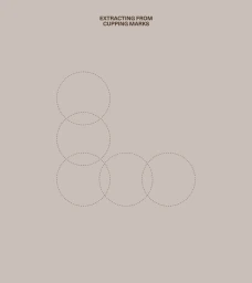 Minimalist graphic design with five overlapping dotted circles on a solid beige background and dark brown typography.