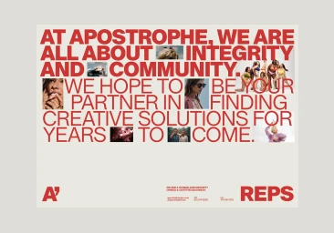 Bold red typography and small photographic insets on an off-white background with COPS branding.