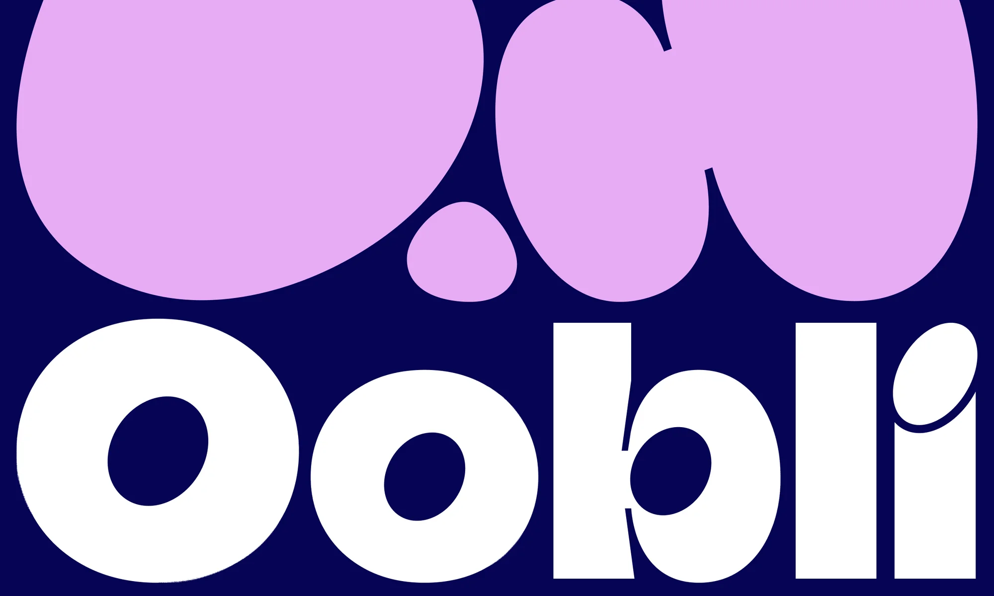 Abstract graphic logo with a lavender blob-like shapes against a dark blue background and the name 'Oobli' in white text.