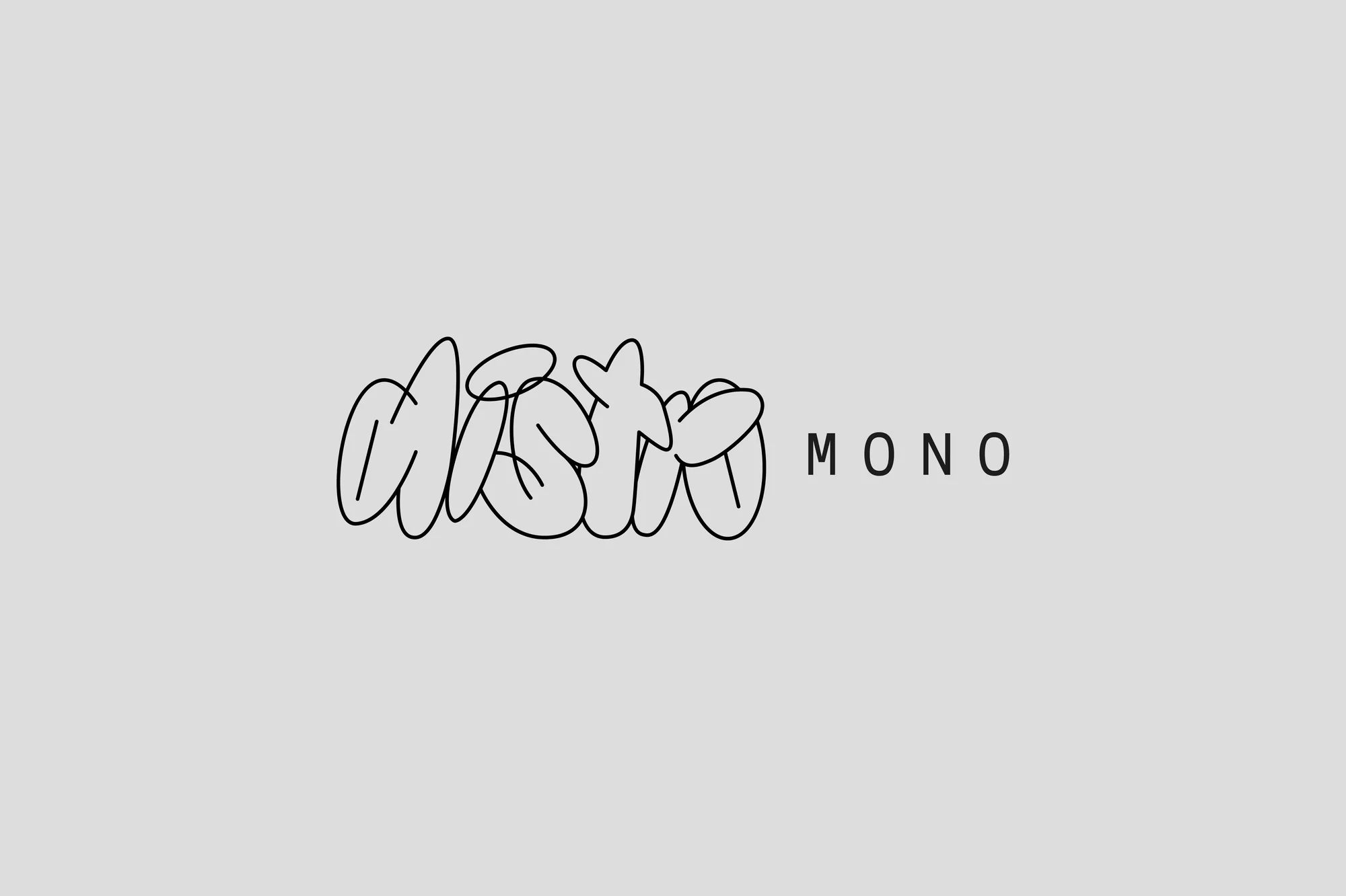 Black and white graphic of the text 'MSYKO' and 'MONO' in a minimalist style. Clean design suitable for modern branding.