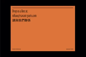 Savant brand identity design featuring a burnt orange background with serif typography and Chinese character text.