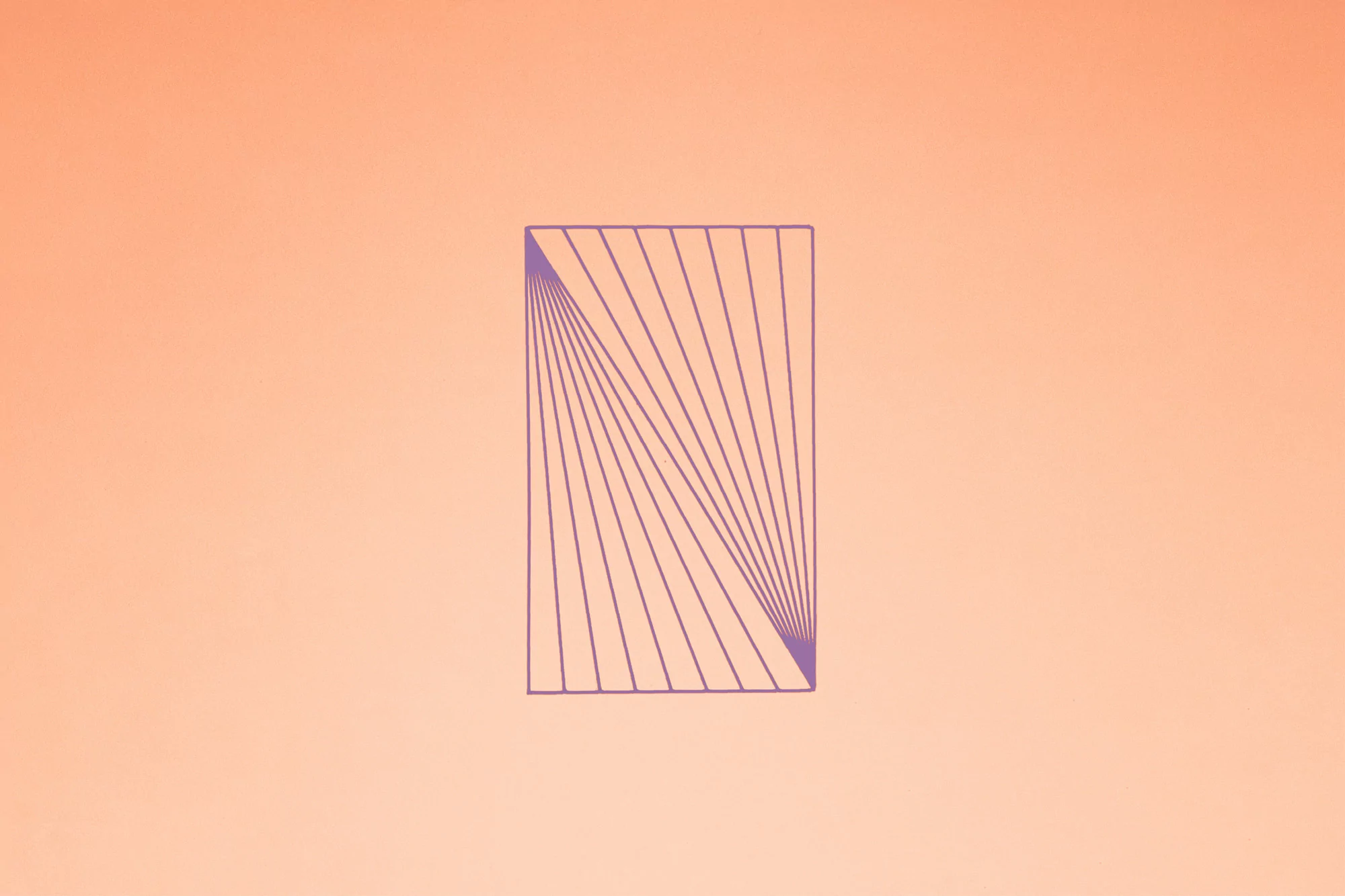 Geometric art design featuring a rectangle with linear geometric patterns on a peach-colored background.