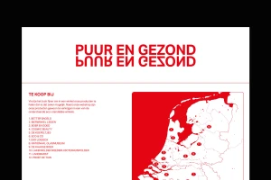 Graphic design brand identity layout featuring red text and a detailed map of the Netherlands for Oma Appel.