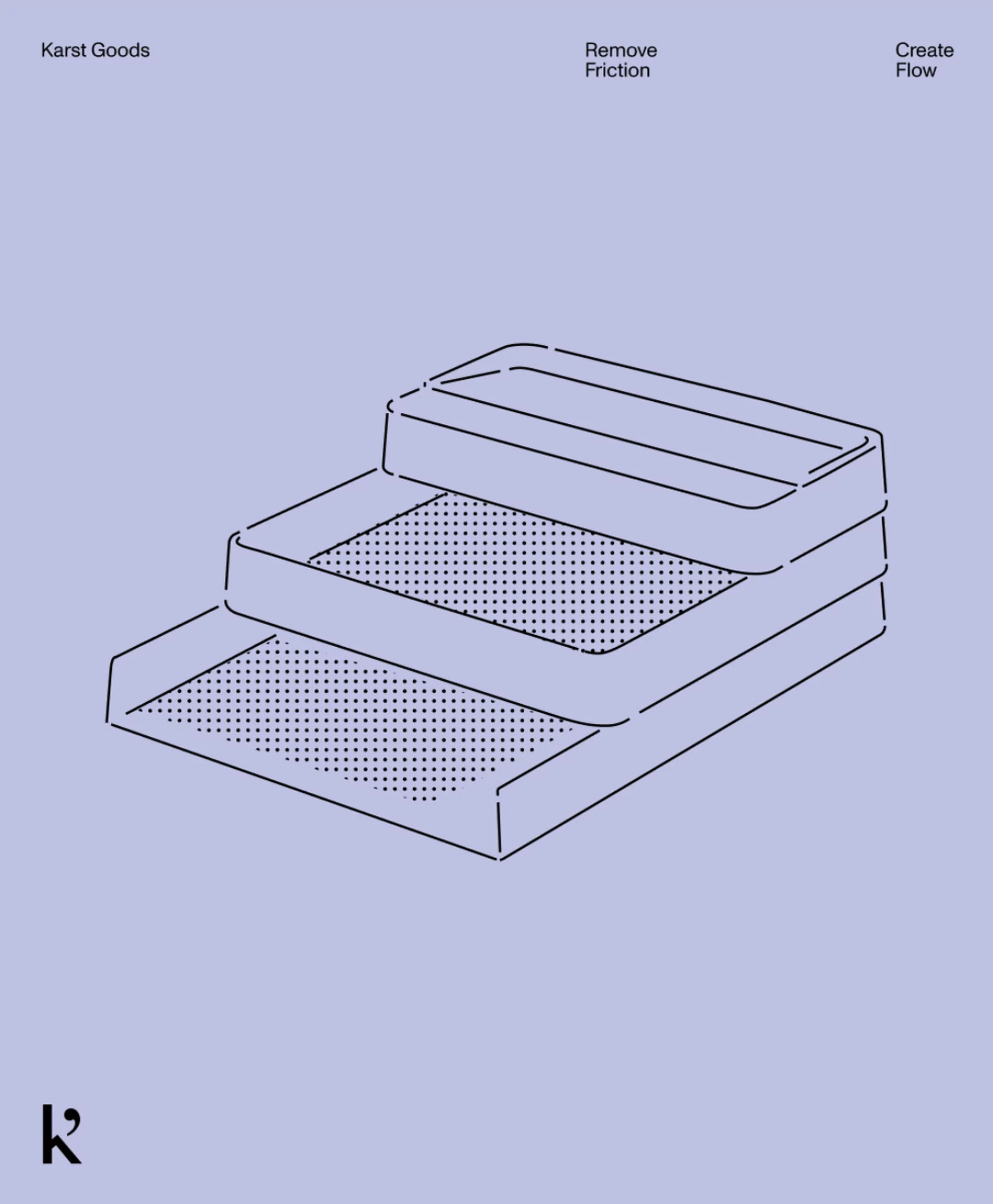 Illustration of three stacked office paper trays in light blue, minimalist design.