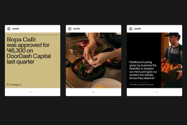 Three social media interface mockup panels displaying brand identity design for Parafin with text and photography