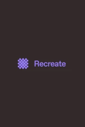 Recreate brand identity logo with purple typographic text and a dotted grid icon on dark background