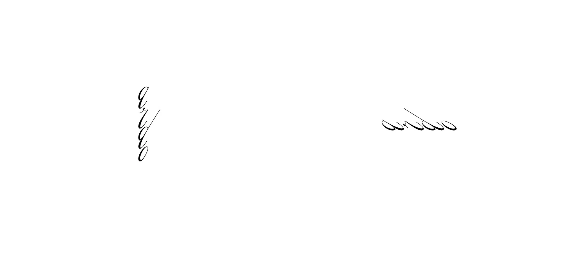 Black calligraphy-style text on a white background showcases minimalist art and typography design.