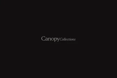 White serif typography featuring the brand name Canopy Collections centered against a solid dark background
