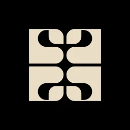 ASHYA brand identity graphic design featuring a geometric logo mark in cream against a solid black background.