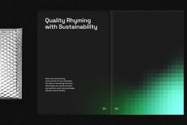 A graphic design spread for TiHive brand identity featuring dark typography and a green pixel gradient on a black textured background.