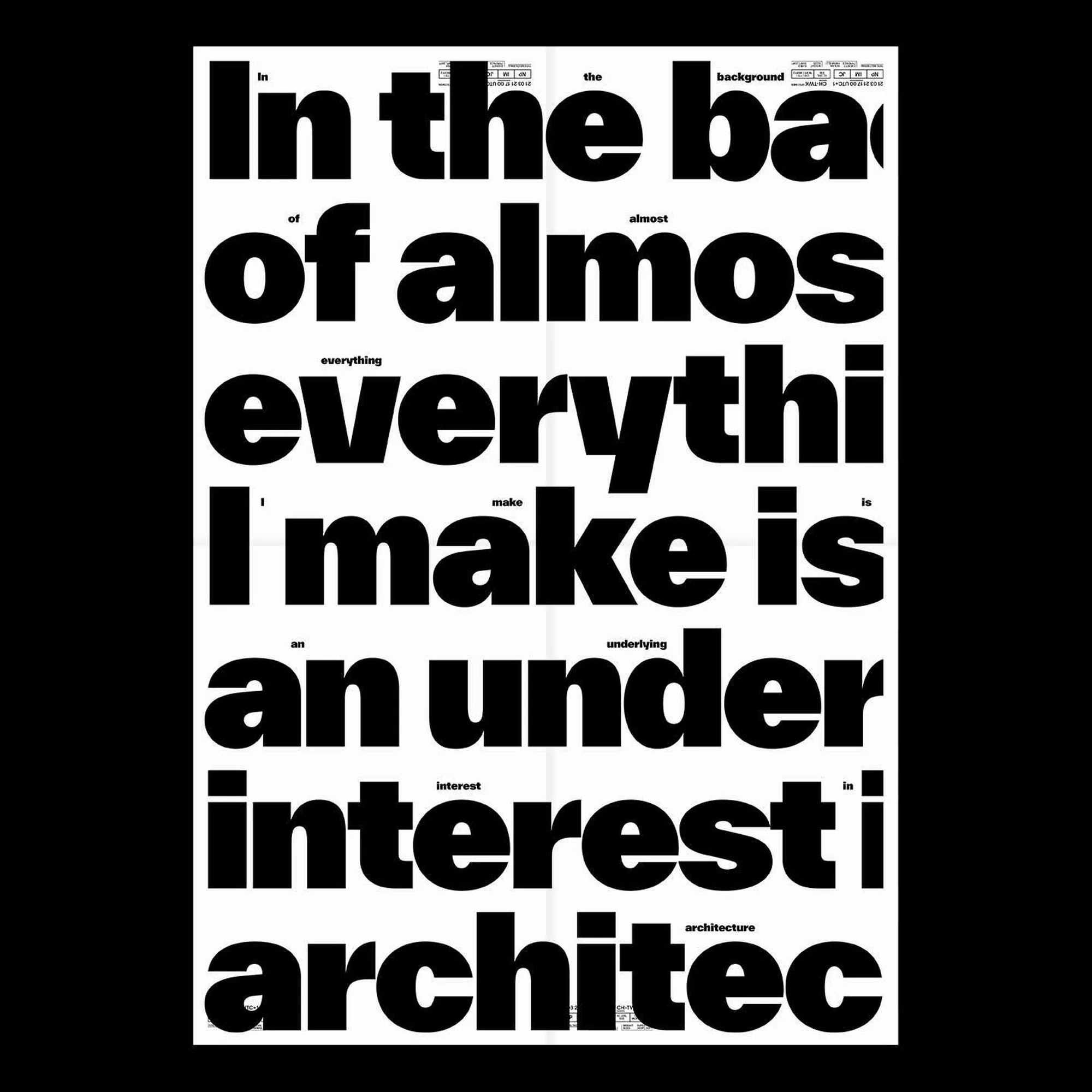 Bold black typography featuring uppercase lettering on a white background for a brand identity project.