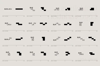 Brand identity guidelines showcasing black geometric logo variations and typography for Adina Burlacu by Mateo Buitrago