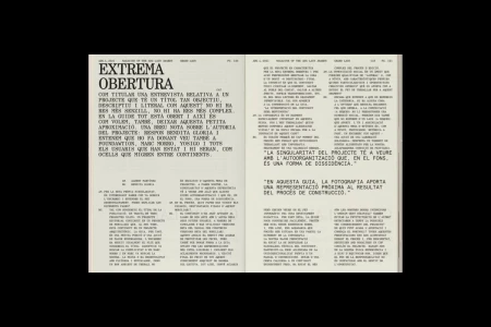 Spread from ADG Laus Awards magazine featuring typographic layout, columns of text, and featured headings in Catalan.