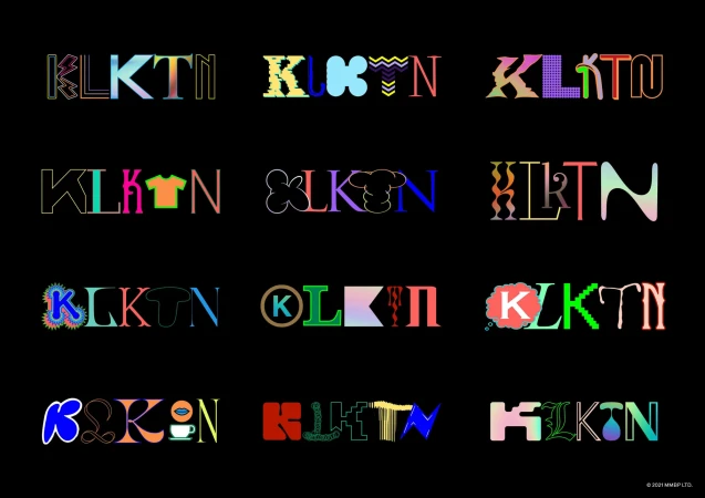 Colorful, digital typography art on a black backdrop featuring various letter designs and font styles within multiple rows and columns.